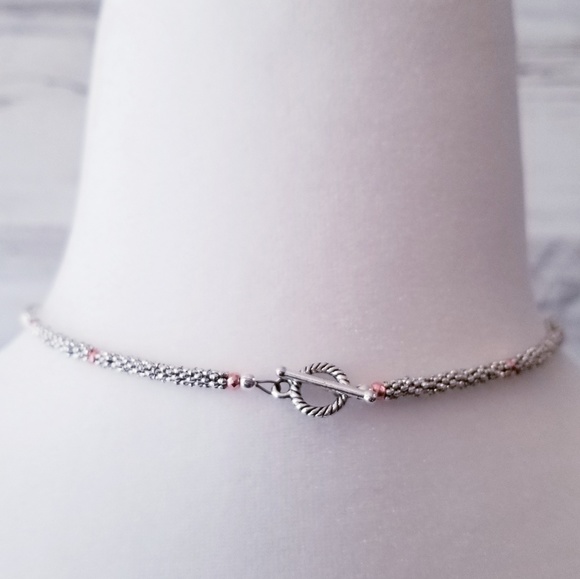 Rose Gold Choker Necklace on a Toggle Clasp - Picture 5 of 6